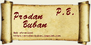 Prodan Buban vizit kartica